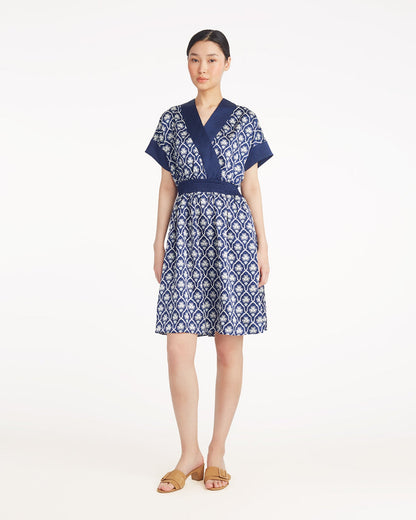 Draper James Clover Field Colleen Short Sleeve Wrap Dress in Clover Field