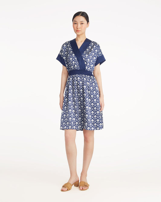 Draper James Clover Field Colleen Short Sleeve Wrap Dress in Clover Field