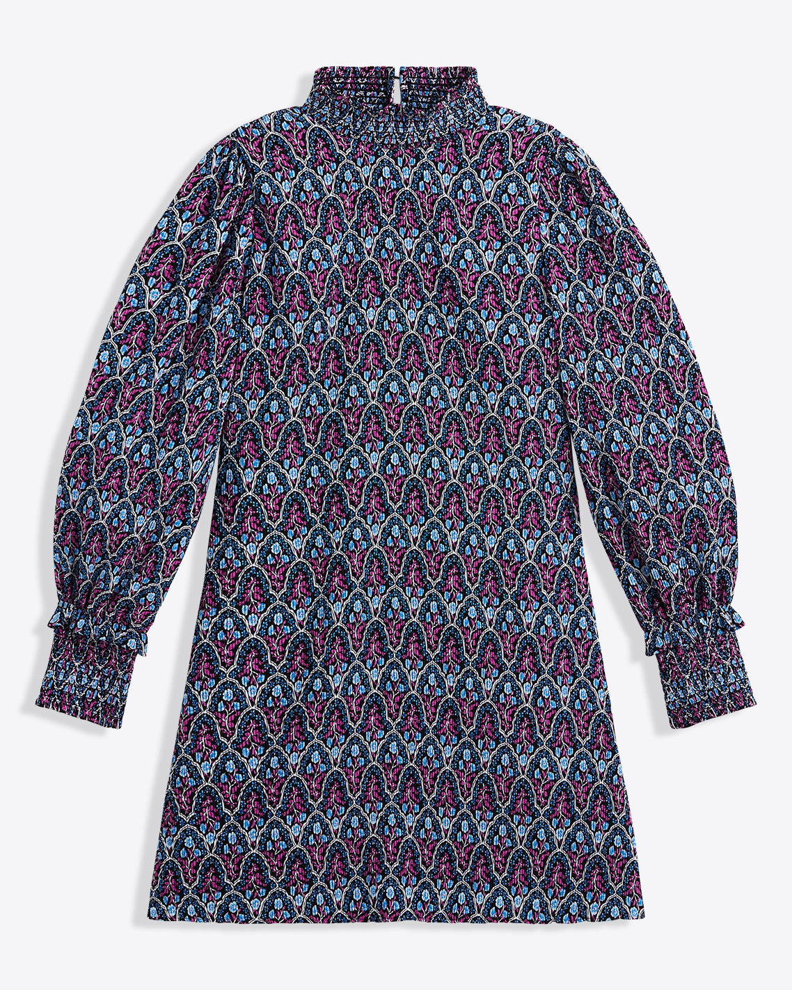 Draper James Black Multi Long-Sleeve Shift Dress
