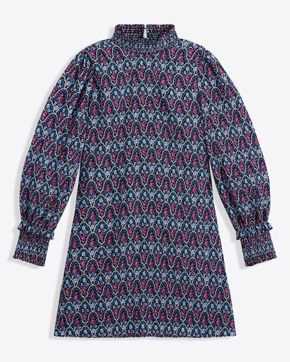 Draper James Black Multi Long-Sleeve Shift Dress