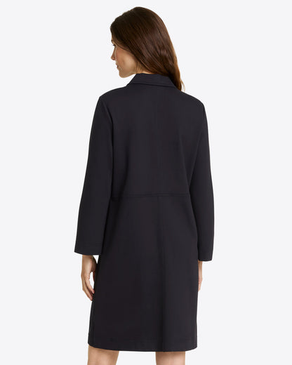 Draper James Belle Meade Black Lyla Shirtdress in Ponte
