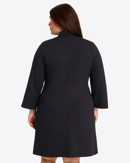 Draper James Belle Meade Black Lyla Shirtdress in Ponte