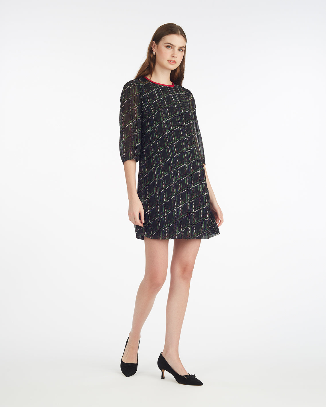 Draper James Dainty Check Ava Mini Dress in Dainty Check