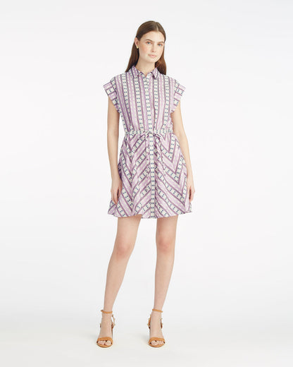 Draper James Dotted Stripes Jacquard Phoebe Mini Shirtdress in Dotted Stripes Jacquard