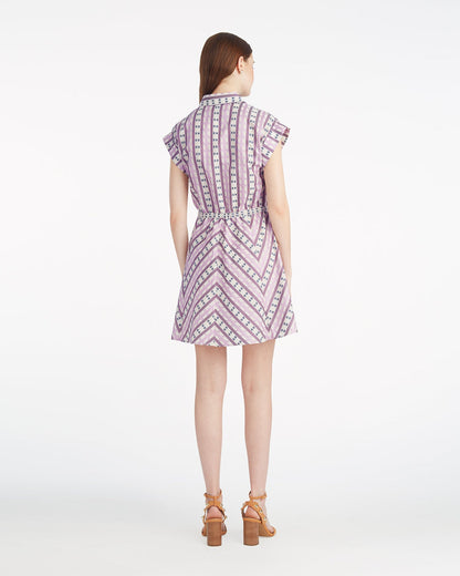 Draper James Dotted Stripes Jacquard Phoebe Mini Shirtdress in Dotted Stripes Jacquard