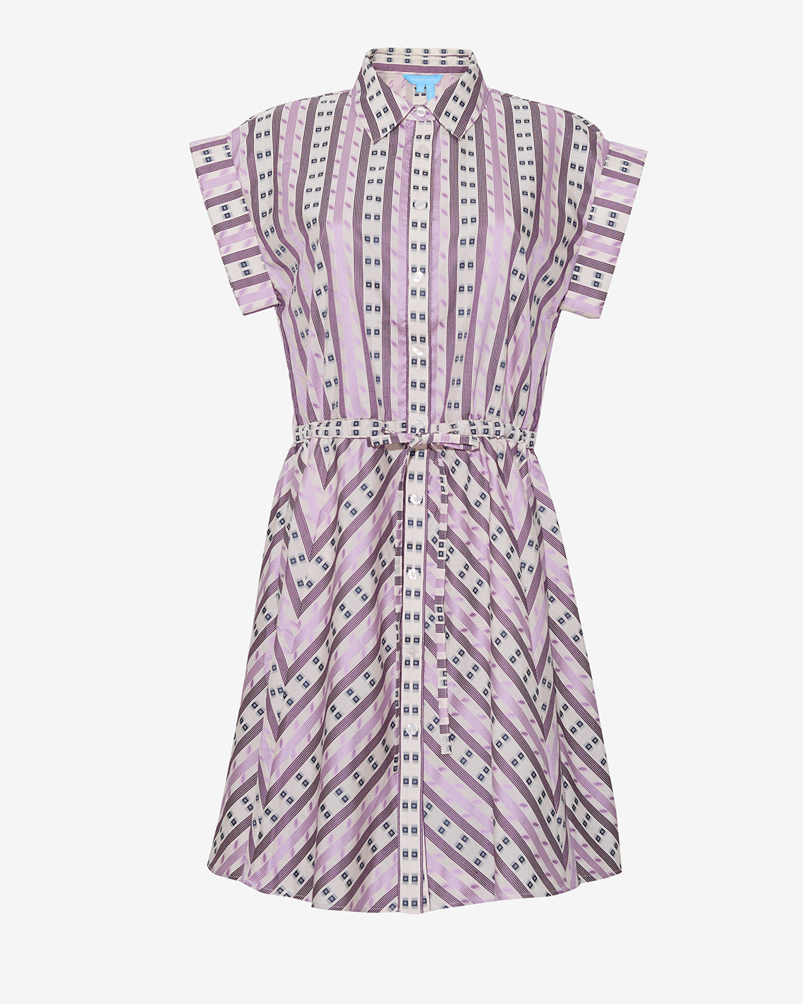 Draper James Dotted Stripes Jacquard Phoebe Mini Shirtdress in Dotted Stripes Jacquard