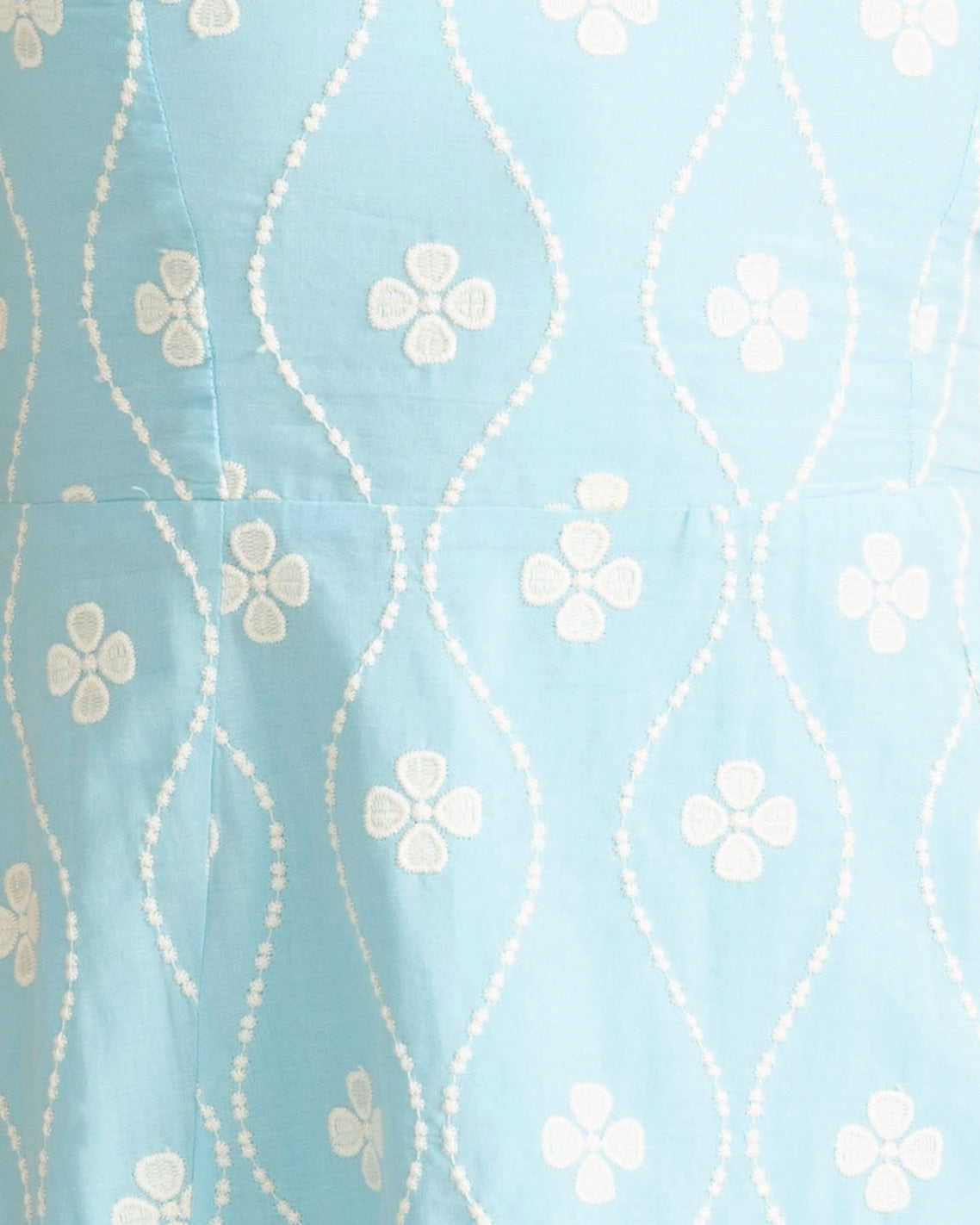 Draper James Blue Multi Ralph Dress in Eyelet Embroidery