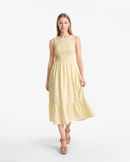 Draper James Yellow Wren Dress in Fil Coupe