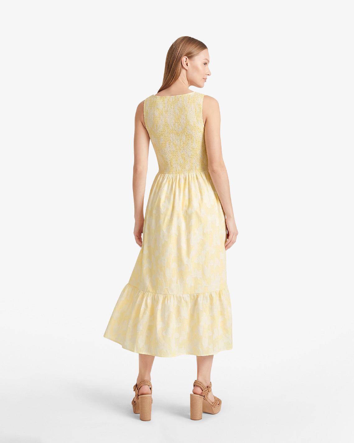 Draper James Yellow Wren Dress in Fil Coupe