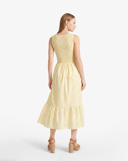 Draper James Yellow Wren Dress in Fil Coupe