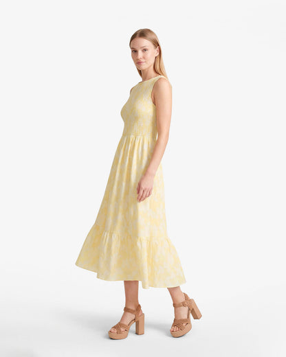 Draper James Yellow Wren Dress in Fil Coupe
