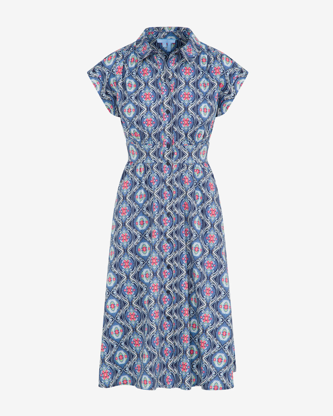 Draper James Nassau Navy Multi Farrah Printed Shirtdress