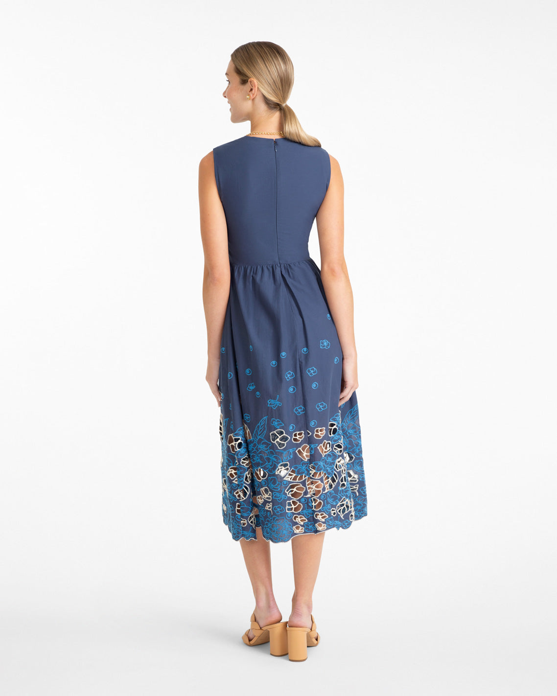 Draper James Blue Multi Palmer Dress in Embroidery