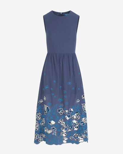 Draper James Blue Multi Palmer Dress in Embroidery