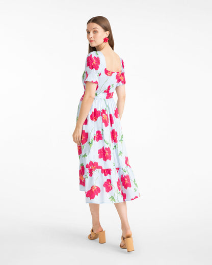 Draper James Blue Multi Elodie Midi Dress | Women's Midi Dresses by Draper James