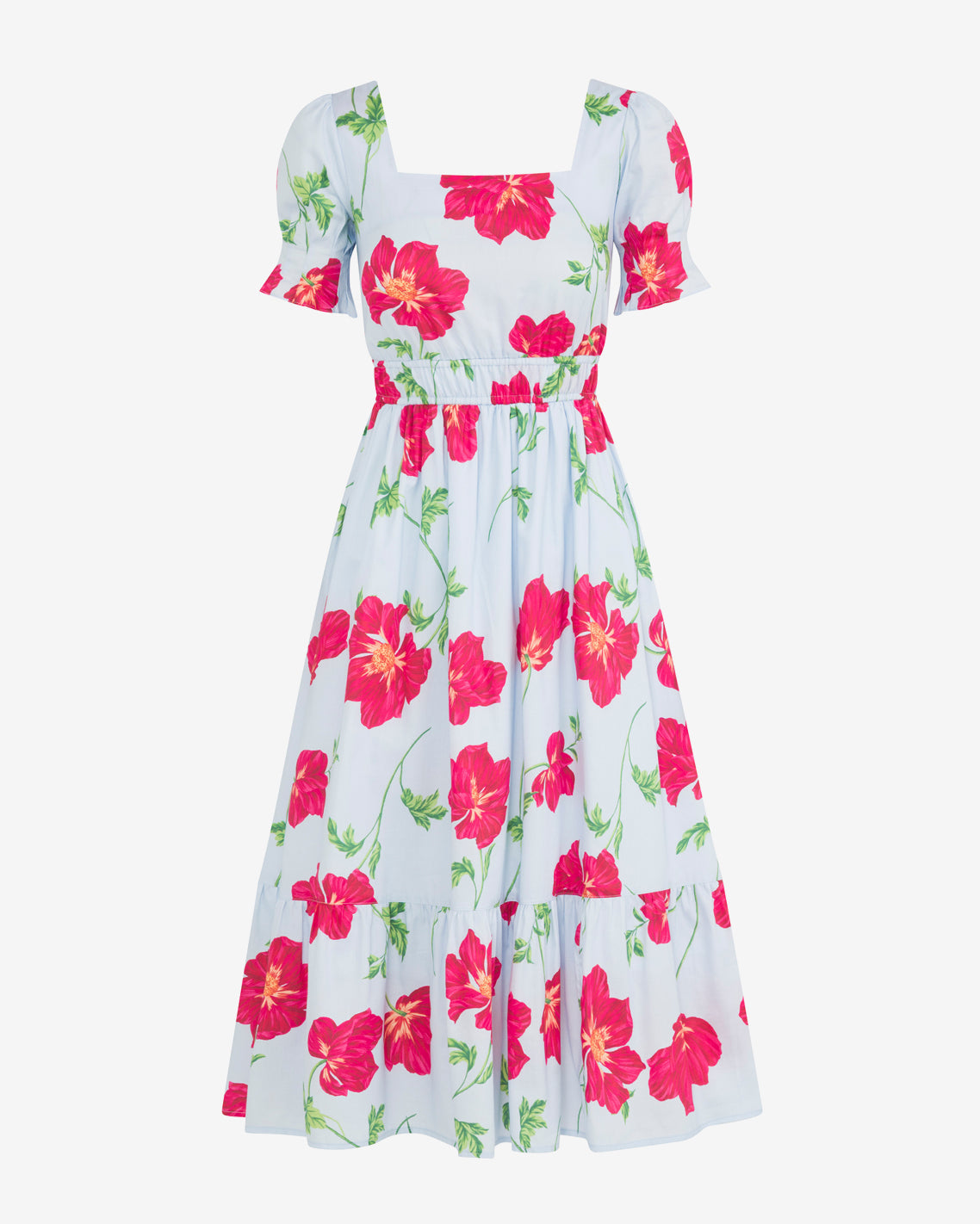 Draper James Blue Multi Elodie Midi Dress | Women's Midi Dresses by Draper James
