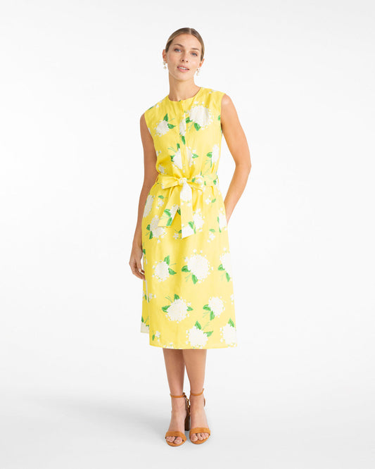 Draper James Yellow Benson Midi Dress in Floral