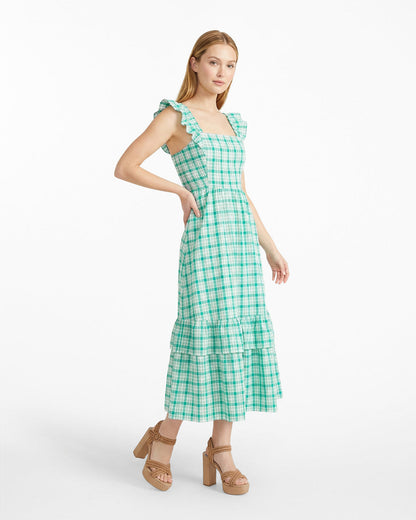 Draper James Green Carrie Midi Dress in Green Plaid