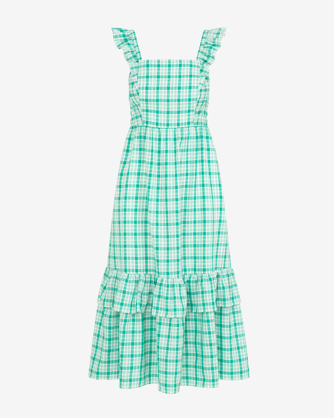 Draper James Green Carrie Midi Dress in Green Plaid