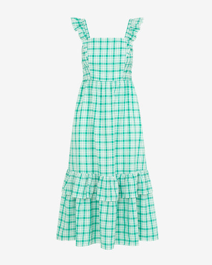Draper James Green Carrie Midi Dress in Green Plaid