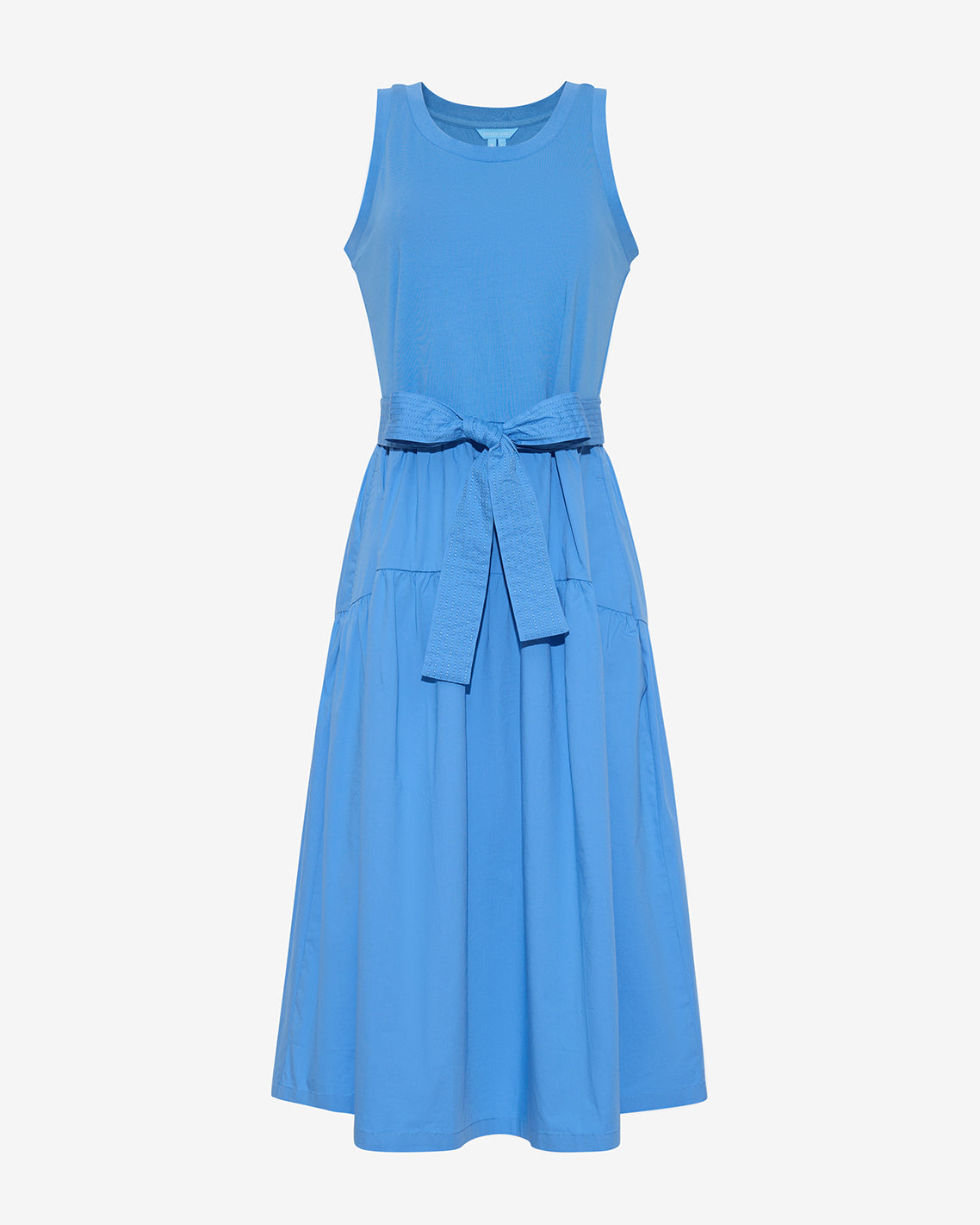 Draper James Light Blue Lila Mixed Media Midi Dress in Light Blue