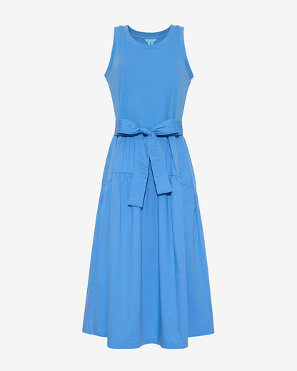 Draper James Light Blue Lila Mixed Media Midi Dress in Light Blue