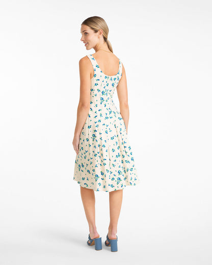 Draper James Blue Multi River Sleeveless Midi Dress