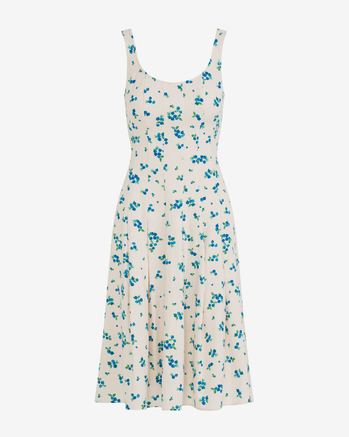 Draper James Blue Multi River Sleeveless Midi Dress