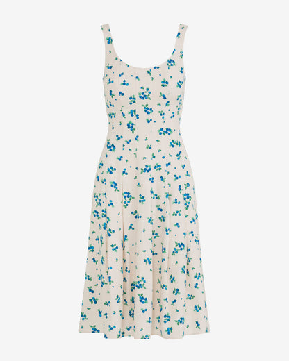 Draper James Blue Multi River Sleeveless Midi Dress