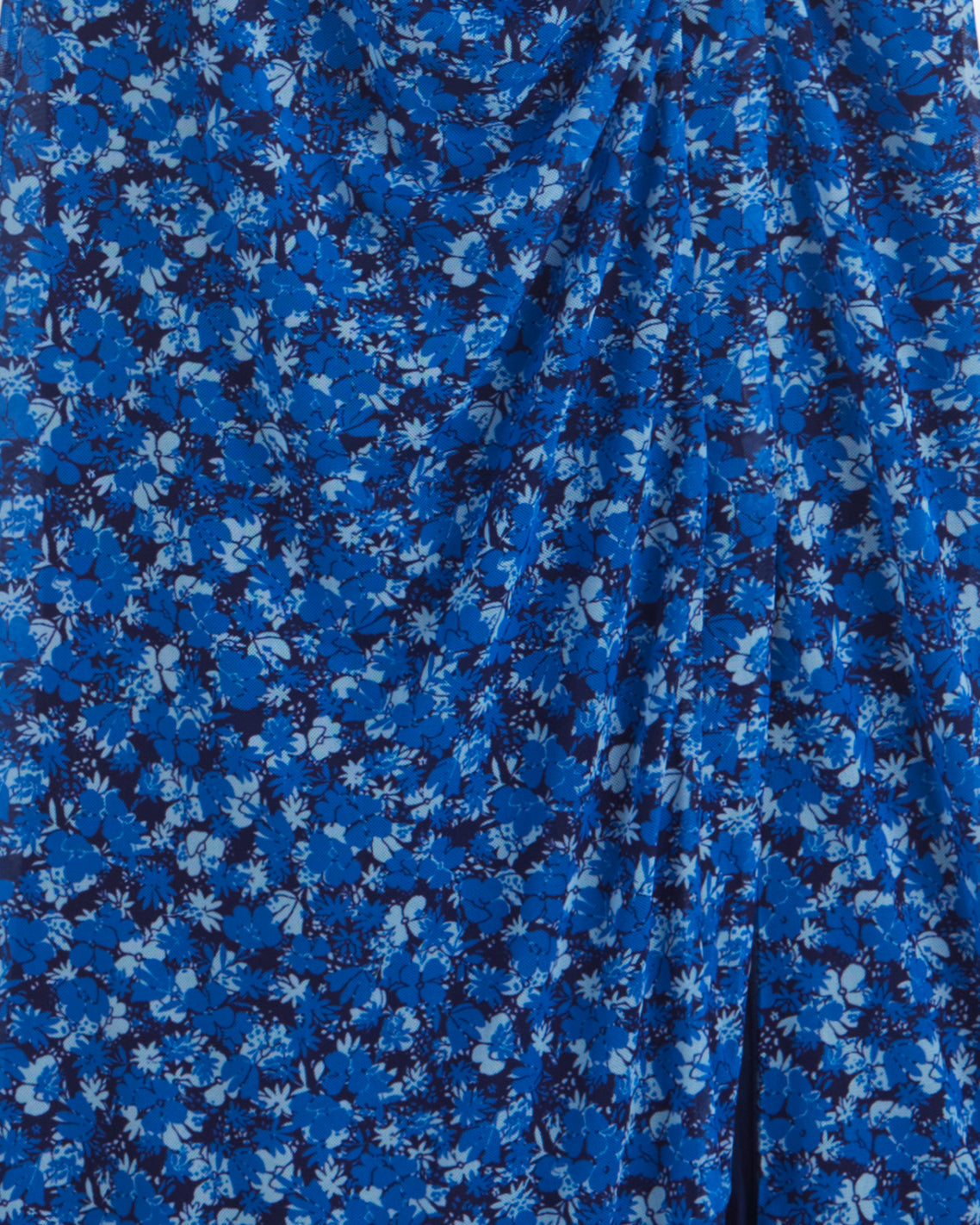 Draper James Blue Scattered Ditsy Selena V-Neck Midi Dress in Blue Scattered Ditsy