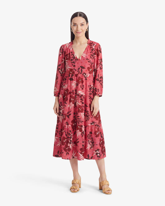 Draper James Spring Floral Katie Midi Dress in Spring Floral