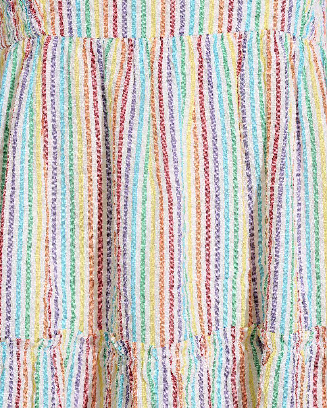 Draper James Rainbow Stripe Taylor Tiered Midi Dress in Rainbow Stripes