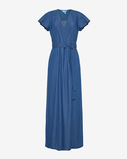 Draper James Medium Wash Reagan Denim Maxi Dress in Medium Wash