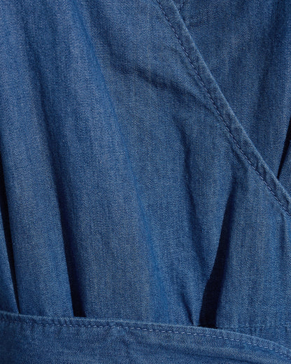 Draper James Medium Wash Reagan Denim Maxi Dress in Medium Wash