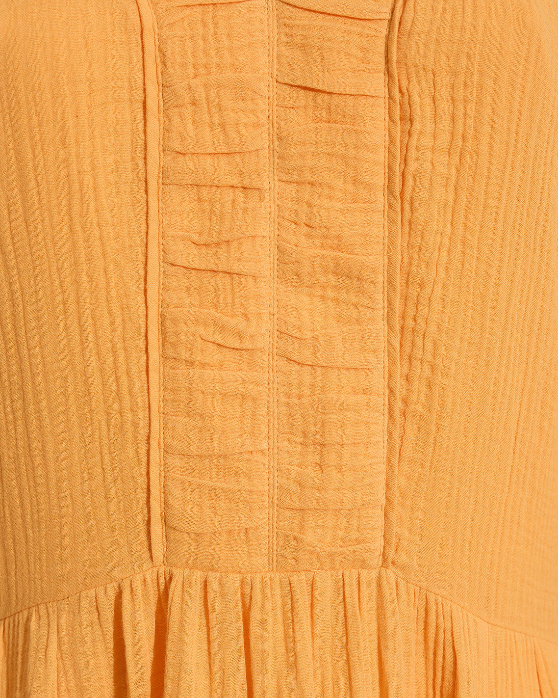 Draper James Orange Chloe V-Neck Midi Dress in Crinkle Cotton