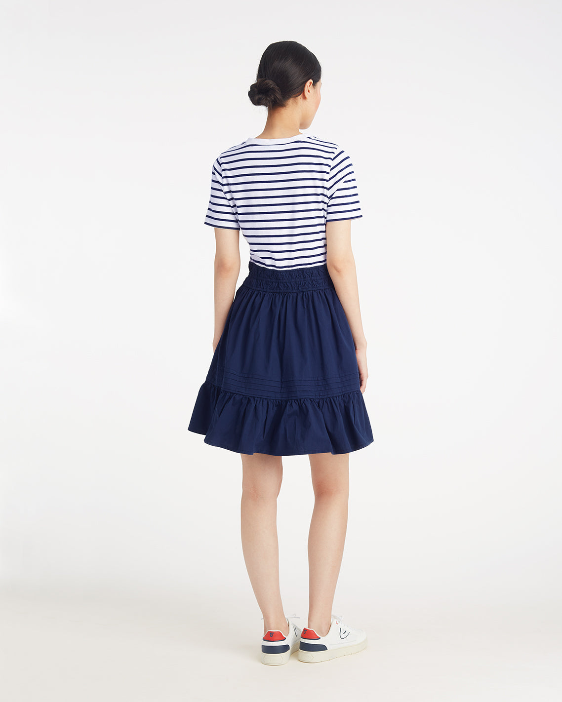 Draper James Nassau Navy Wilson Mini Dress in Navy Stripe