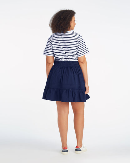 Draper James Nassau Navy Wilson Mini Dress in Navy Stripe