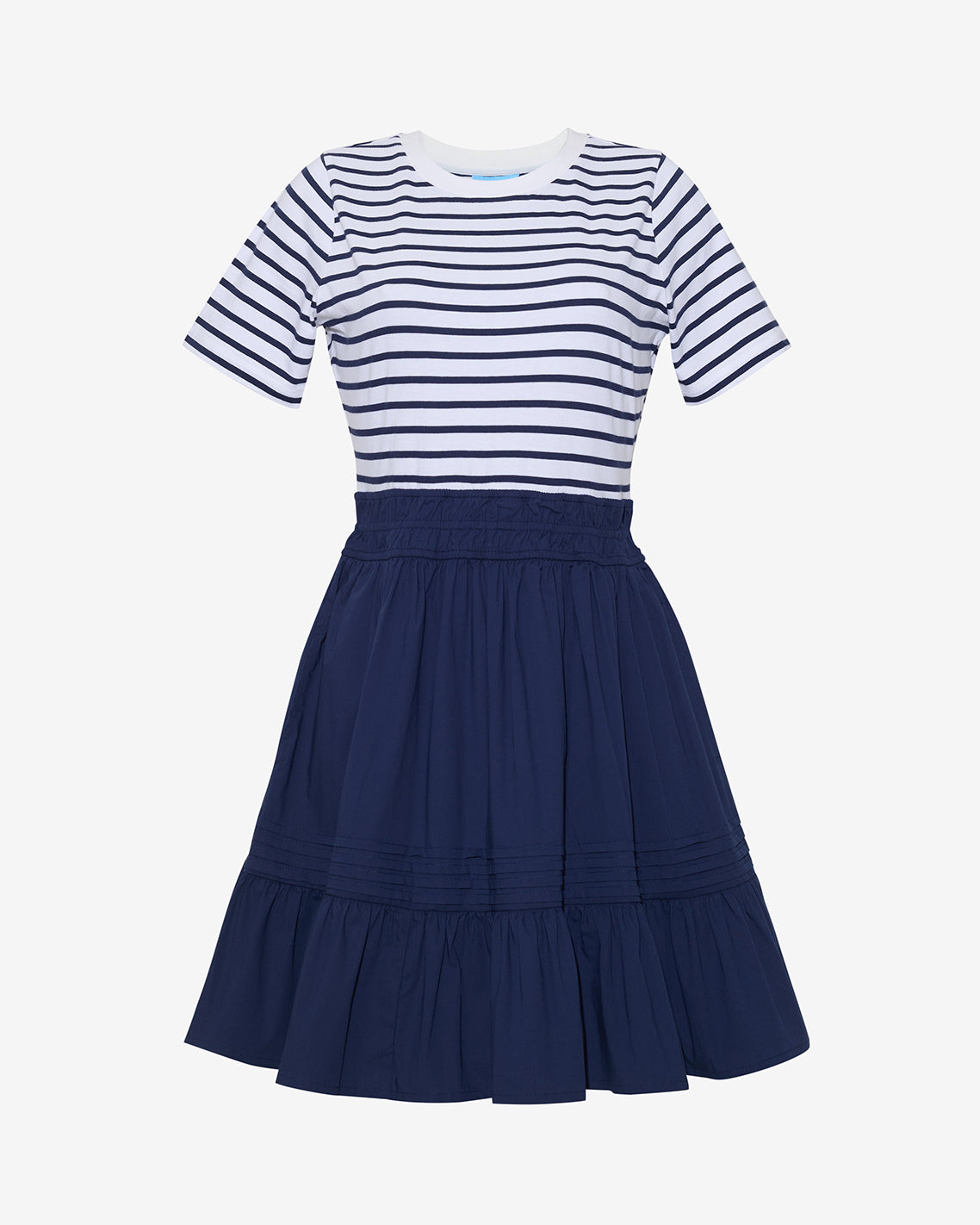 Draper James Nassau Navy Wilson Mini Dress in Navy Stripe