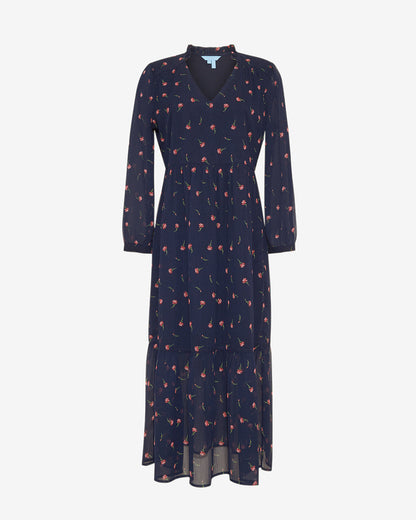 Draper James Ditsy Autumn Flowers Katie Midi Dress in Ditsy Autumn Flowers