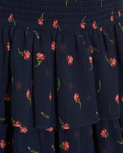 Draper James Ditsy Autumn Flowers Katie Midi Dress in Ditsy Autumn Flowers
