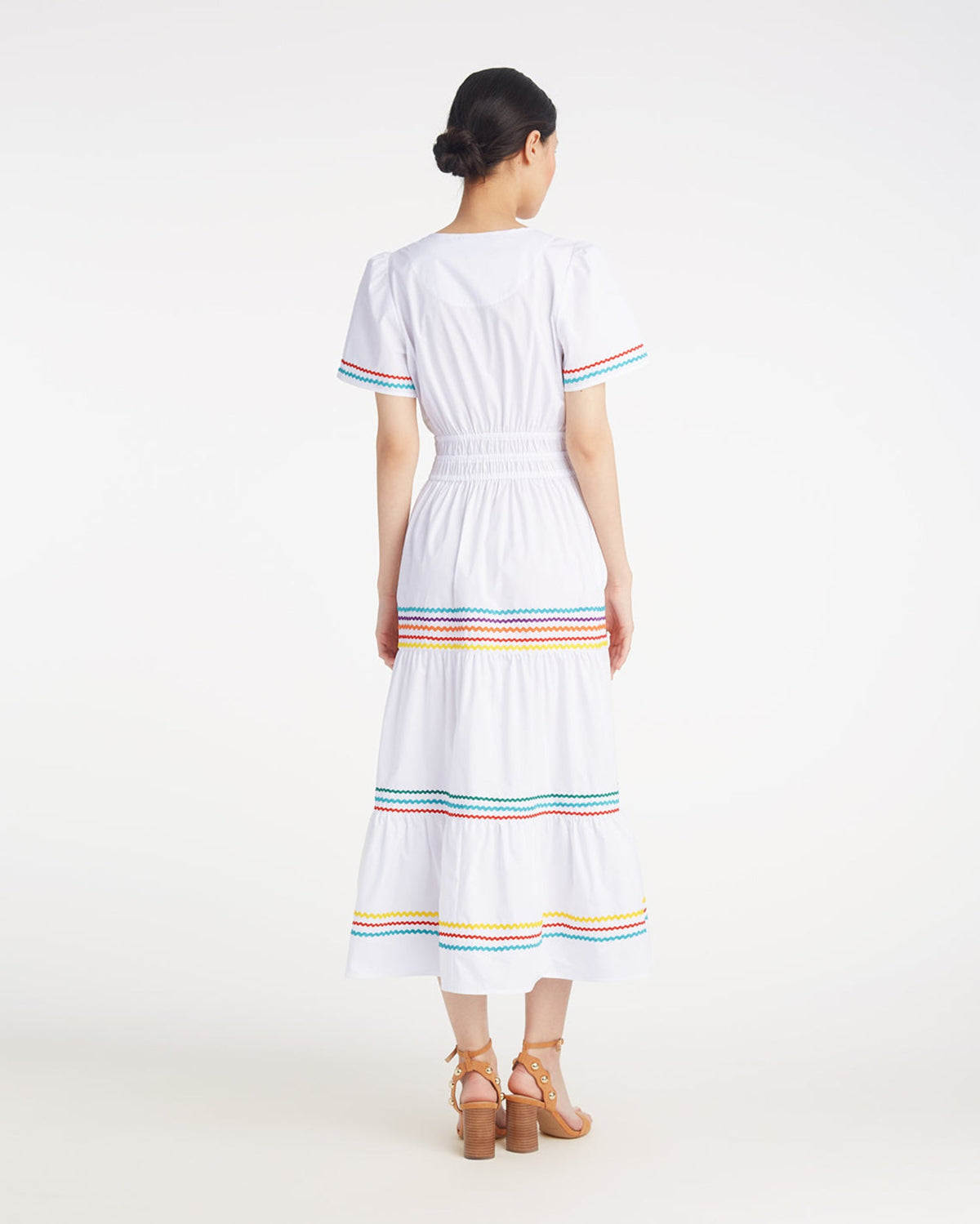 Draper James Rainbow Ric Rac Hollie Midi Dress in Rainbow Ric Rac