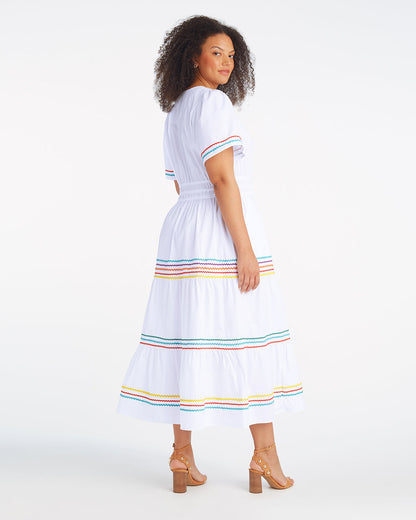 Draper James Rainbow Ric Rac Hollie Midi Dress in Rainbow Ric Rac