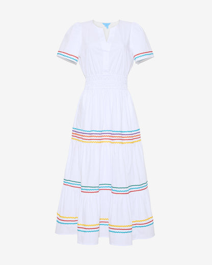 Draper James Rainbow Ric Rac Hollie Midi Dress in Rainbow Ric Rac