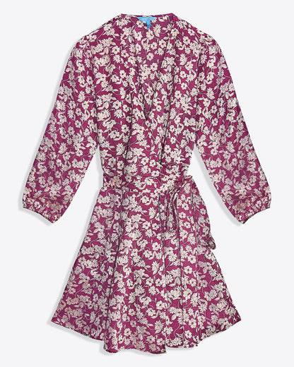 Draper James Purple Multi Jordan Long-Sleeve Wrap Dress – Alternate Satin