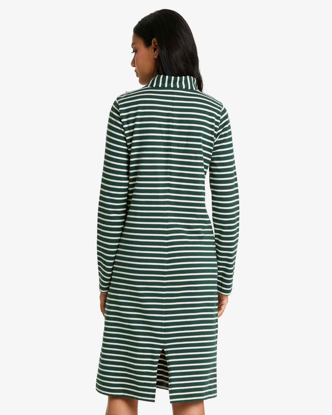 Draper James Green Mariner Stripe Elsie Turtleneck Dress in Green Stripe