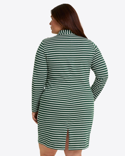 Draper James Green Mariner Stripe Elsie Turtleneck Dress in Green Stripe