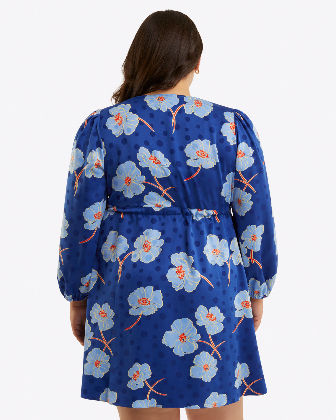Draper James Poppy Dot Jacquard Kellie Babydoll Dress in Printed Dot Jacquard