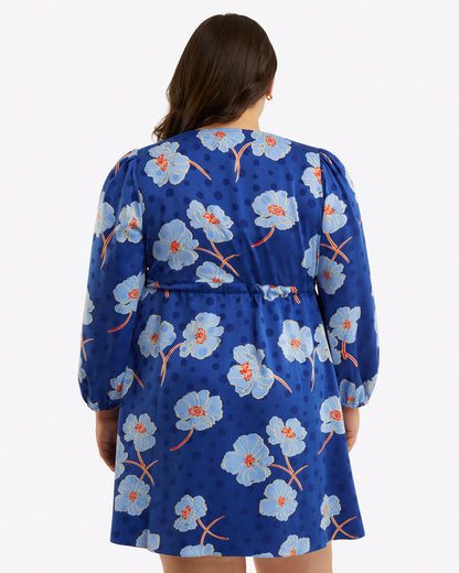 Draper James Poppy Dot Jacquard Kellie Babydoll Dress in Printed Dot Jacquard