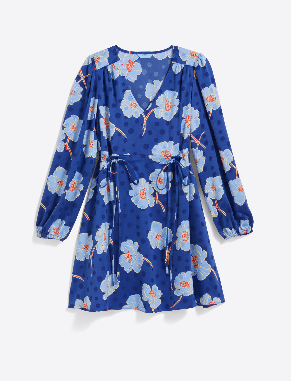 Draper James Poppy Dot Jacquard Kellie Babydoll Dress in Printed Dot Jacquard