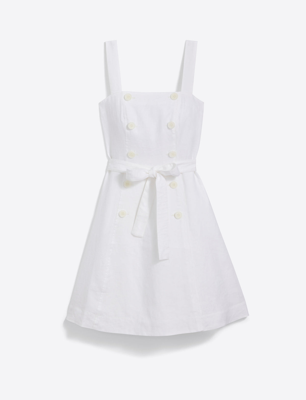 Draper James Magnolia White Kylie Love Circle Mini Dress in Linen